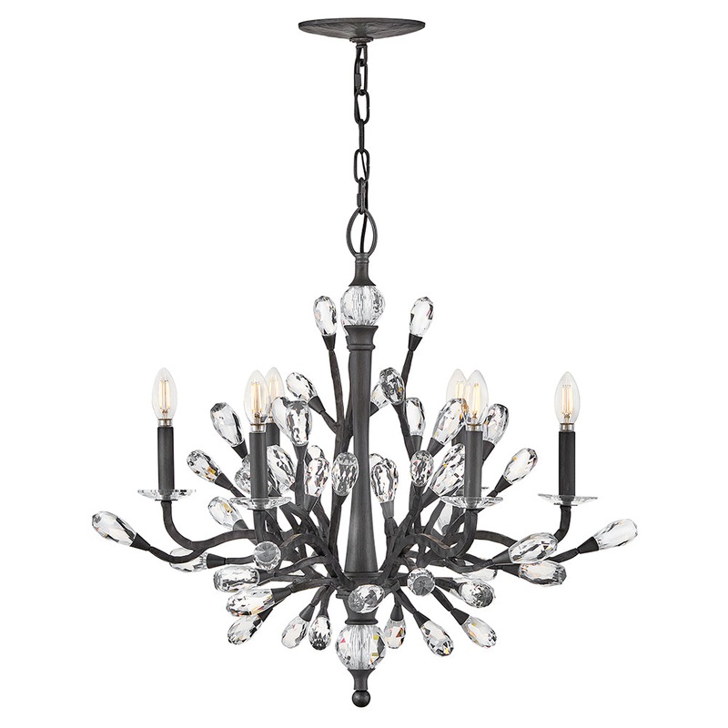 Eve Medium Single Tier Chandelier Brushed Graphite