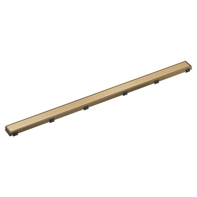 Linear Drain Reversible with Dual Grate Installation 48 Inch Brilliance Luxe Gold Stainless Steel for Rough-In BR73480