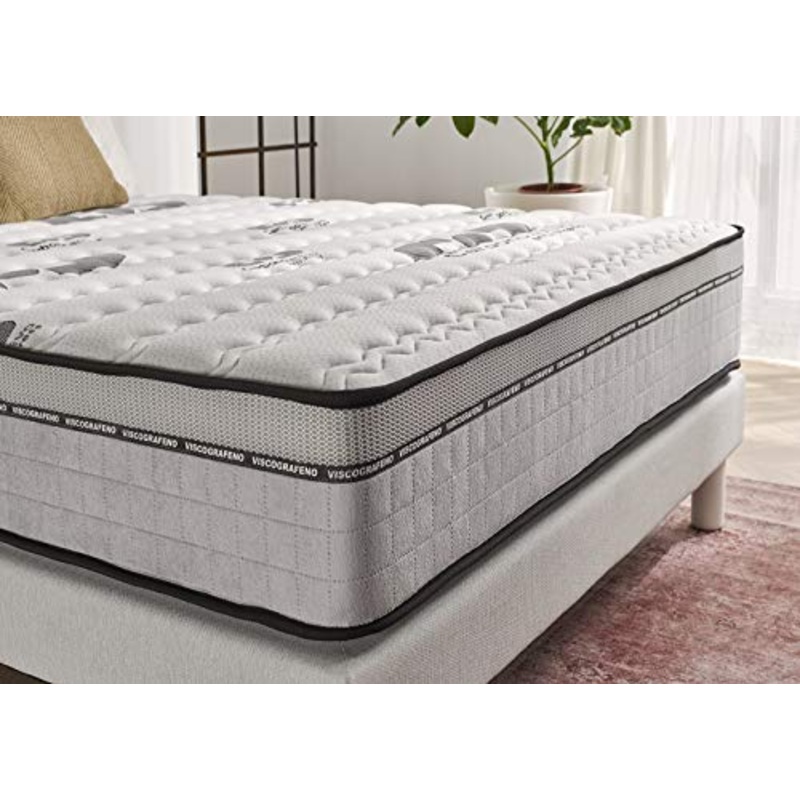 Naturalex | Carbone Plus | Materasso Matrimoniale 160×190 Memory| Memory Foam HR Viscotex | Nucleo con Carbone Attivo (38Kg/m3) | Altamente traspirante | Reversibile | Certificato Oeko-Tex
