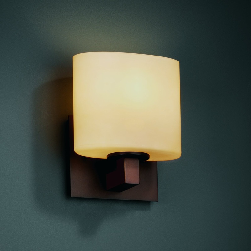 One Light Bracket from the Fusion Collection in Dark Bronze Finish by Justice Designs