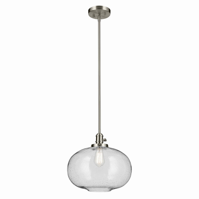 One Light Pendant from the Avery Collection in Brushed Nickel Finish by Kichler