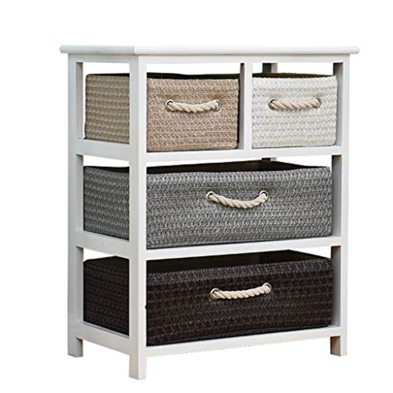 Xiaoli Comodini Comodino Moderno della Camera da Letto dell’Armadio Minimalista della mobilia del Rattan di Legno Solido Comodini Letto