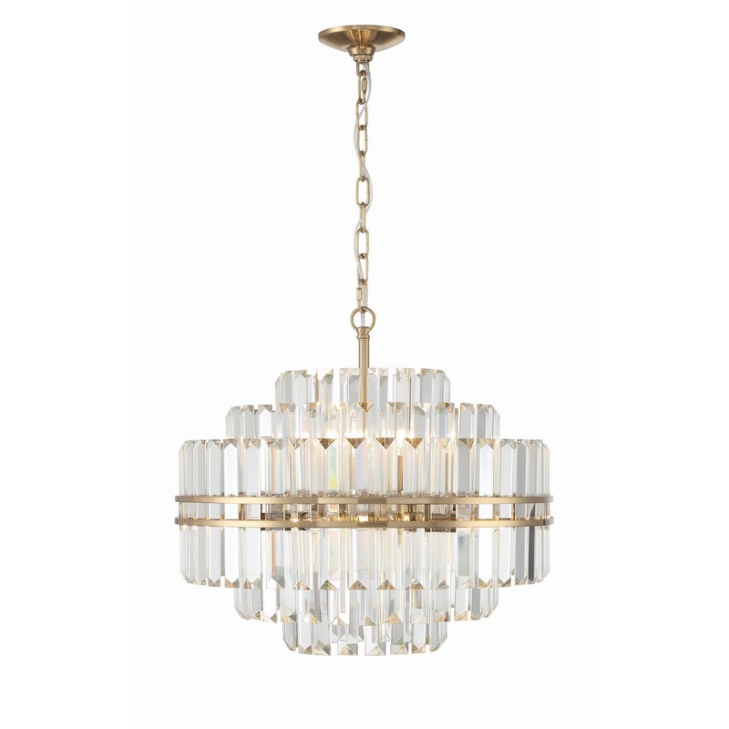 12 Light Chandelier from the Hayes Collection in Aged Brass Finish by Crystorama