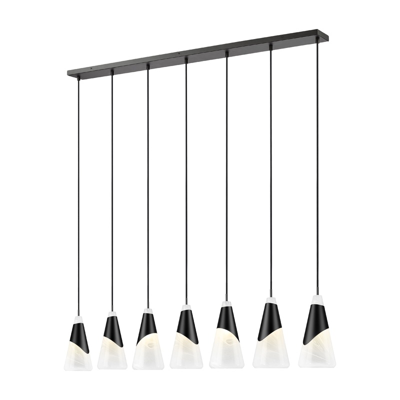 Aimie 7-Light Linear Chandelier Matte Black