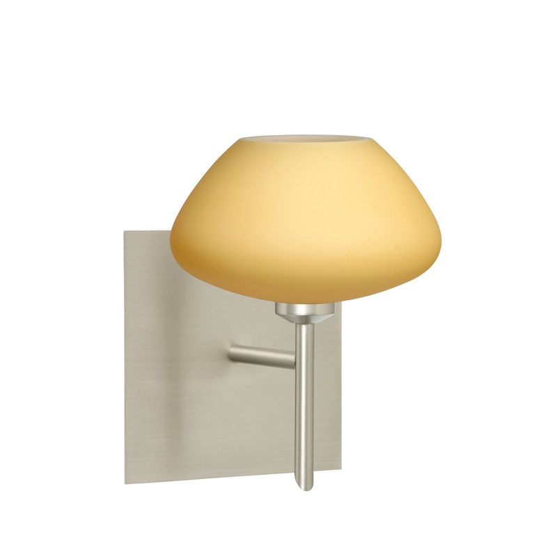 Besa 1SW-5410VM-SN-SQ Peri One Light Wall Sconce Satin Nickel