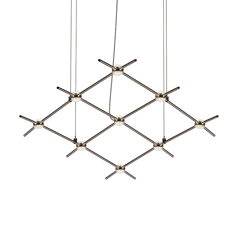 Constellation Aquarius Minor Espresso Black with Clear Faceted Acrylic 2200K 10′ Adjustable Cord/Cable