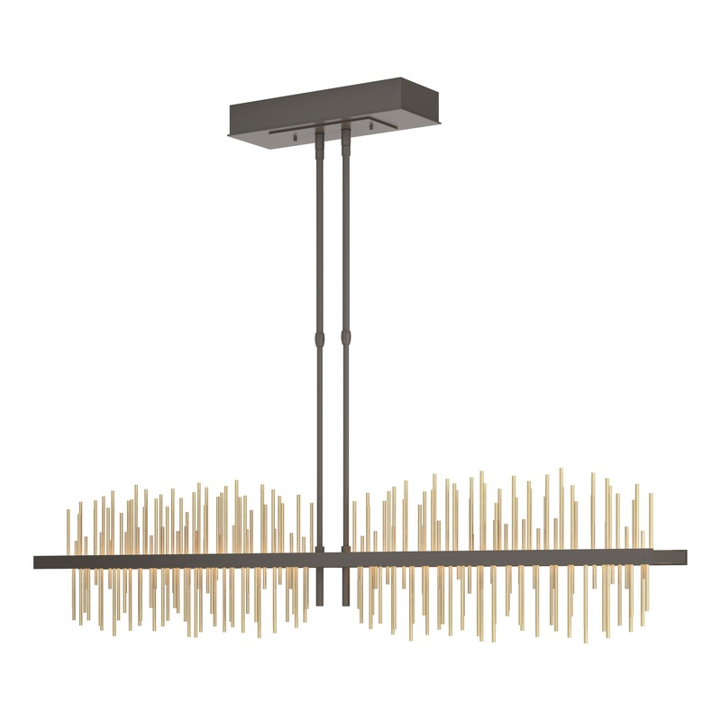 Gossamer Large LED Pendant Dark Smoke Modern Brass