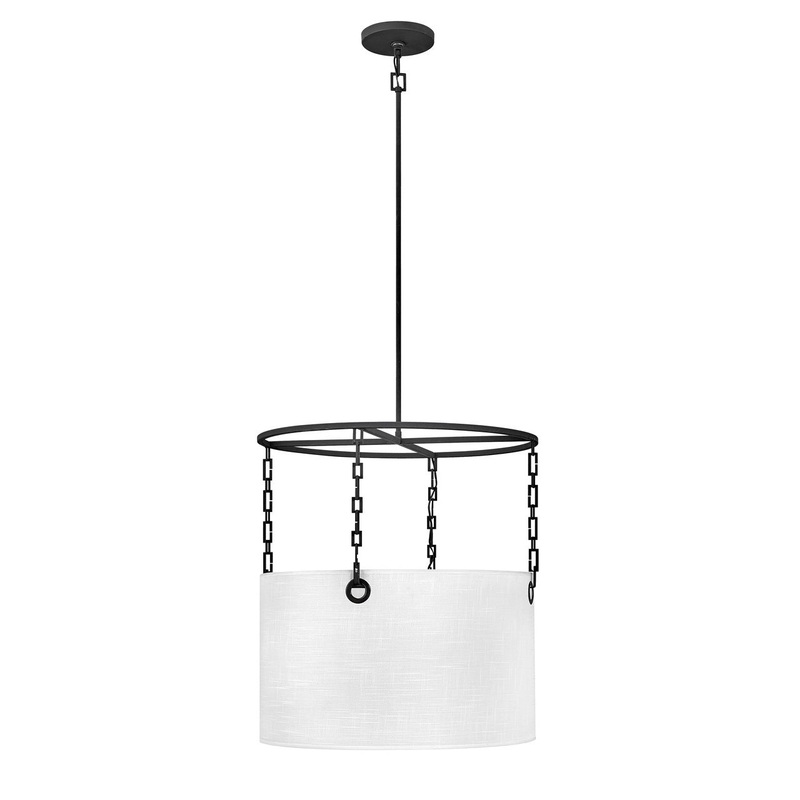 LED Chandelier from the Tribeca Collection in Black Finish by Hinkley