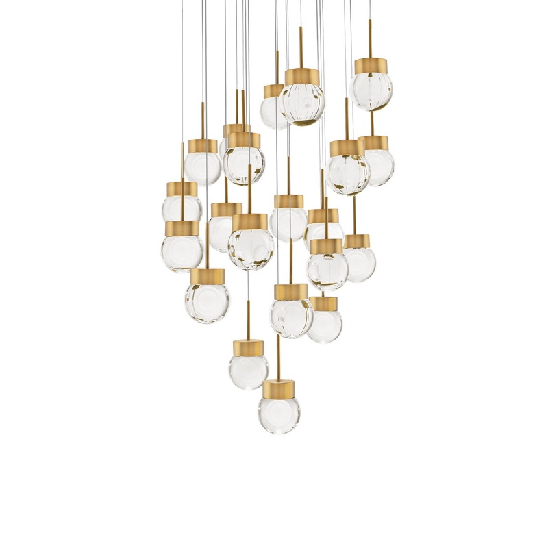 LED Pendant from the Double Bubble Collection in Aged Brass Finish by Modern Forms