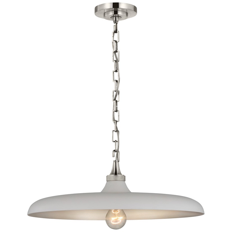 LED Pendant from the Piatto Collection in Polished Nickel Finish by Visual Comfort Signature