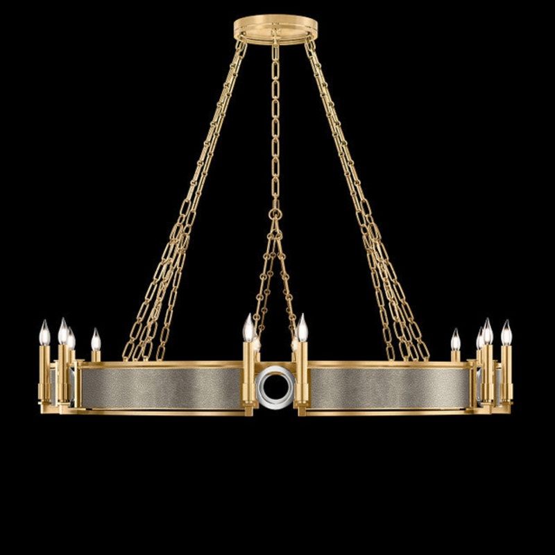Mirage 49.75″W Round Chandelier Gold Leaf/Nickel/Coco