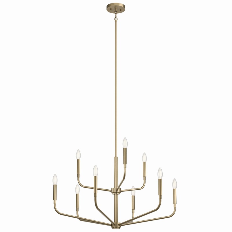 Nine Light Chandelier from the Madden Collection in Champagne Bronze Finish by Kichler