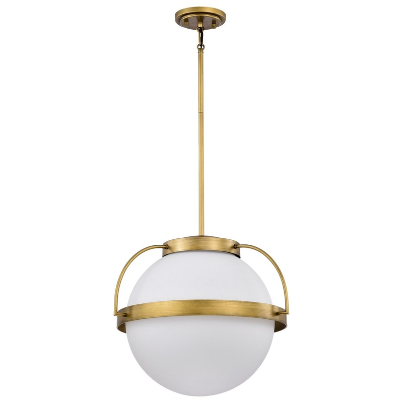 One Light Pendant from the Lakeshore Collection in Natural Brass Finish by Nuvo Lighting