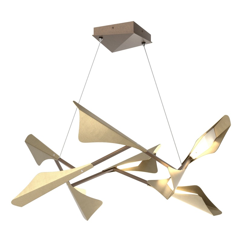 Plume 8-Light LED Pendant Bronze Soft Gold