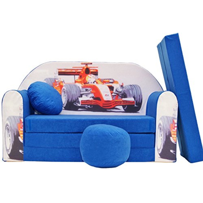 Pro BAMBINI DIVANO LETTO FUTON bambini MOBILI+GRATIS POUF/POGGIAPIEDI & CUSCINO (C2)
