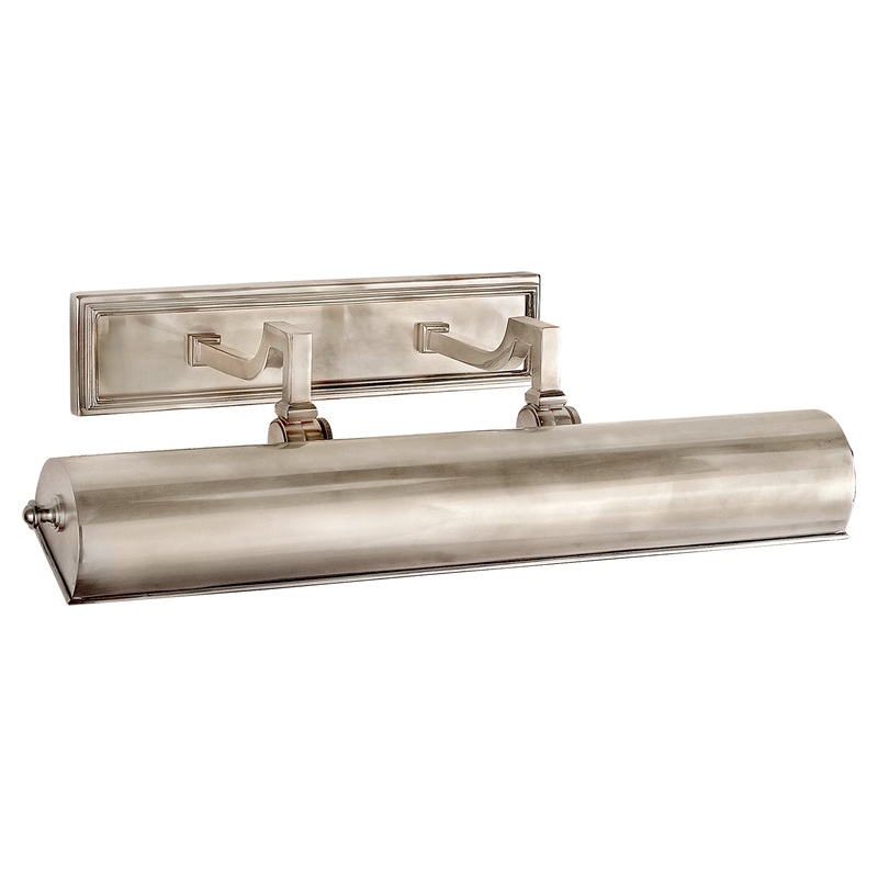 Two Light Picture Light from the Dean Picture Light Collection in Brushed Nickel Finish by Visual Comfort Signature