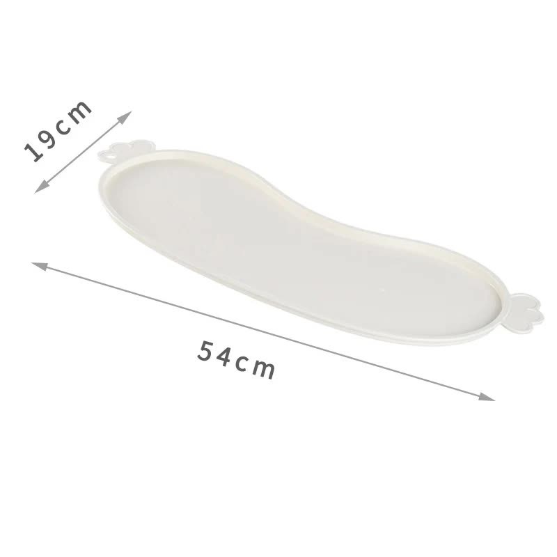 White Non-Slip Pet Feeding Mat – Waterproof Dog & Cat Food Bowl Placemat with Raised Edges