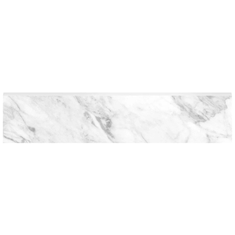 3″ x 12″ Statuarietto Polished Rectified Bullnose Trim – Classic Ivory Marble Accent