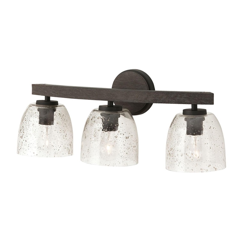 Capital Lighting 147631CK-536 Clive 3 Light Vanity Carbon Grey and Black Iron
