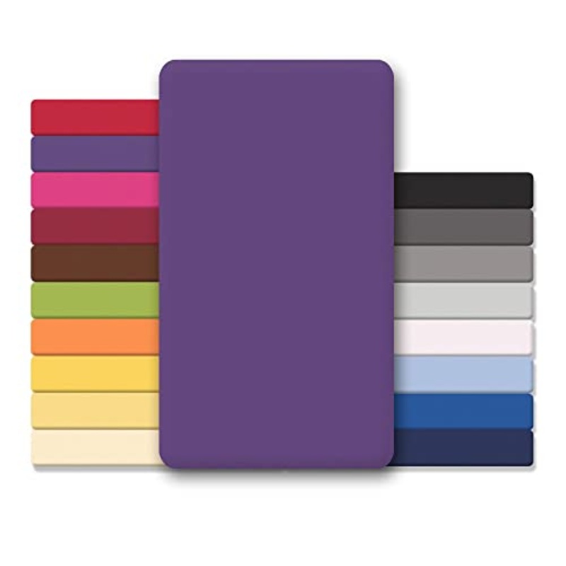 CelinaTex Lucina Lenzuolo Elasticizzato Topper spessori per Letto Contenitore Cotone 200×200-200×220 cm Lilla