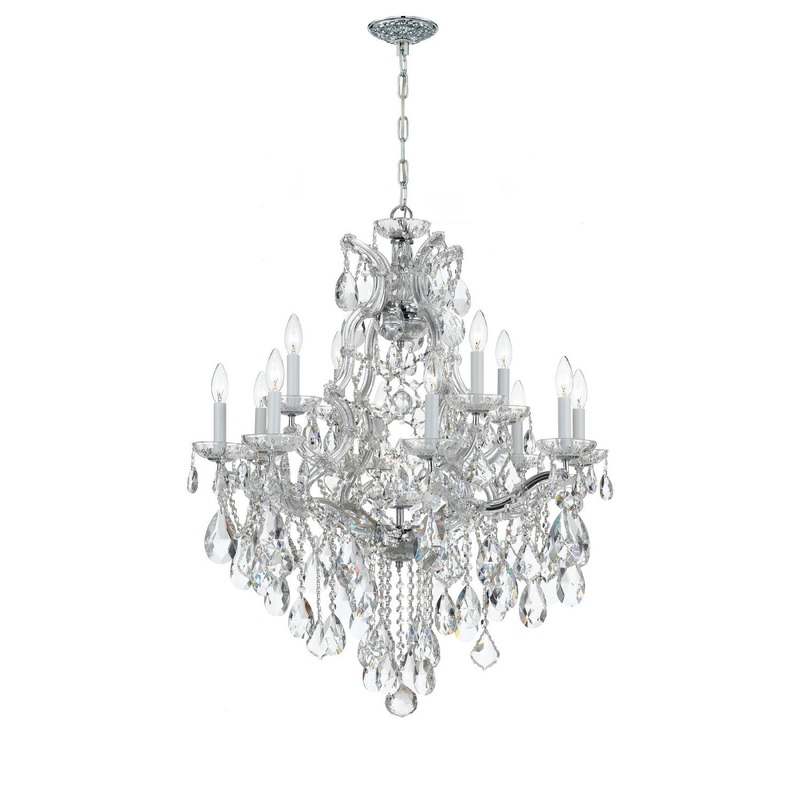 Crystorama 4413-CH-CL-MWP Maria Theresa 13 Light Chandelier Polished Chrome