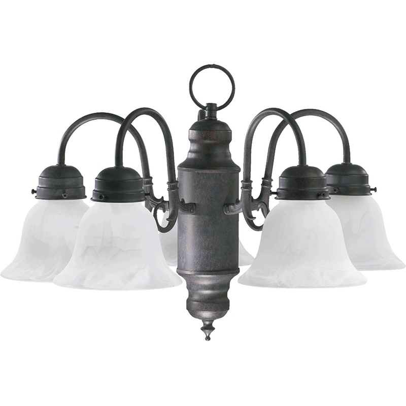 Five Light Chandelier from the 6429 Nooks Collection in Toasted Sienna Finish by Quorum