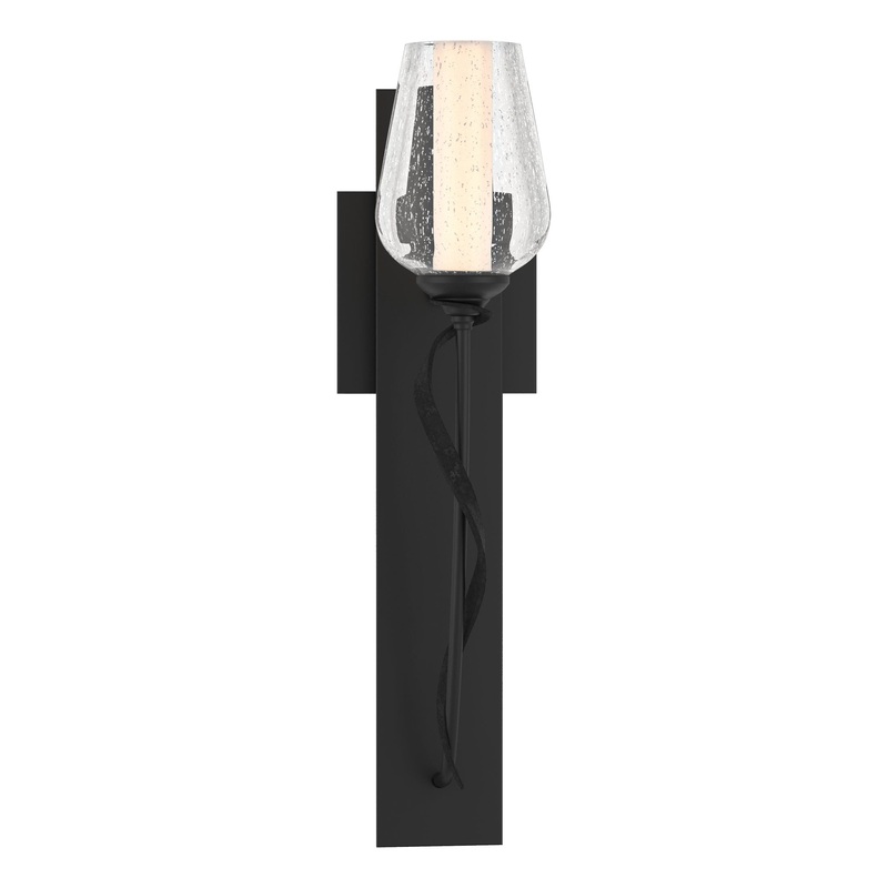 Flora Sconce Black Seeded Glass with Opal Diffuser (ZS)