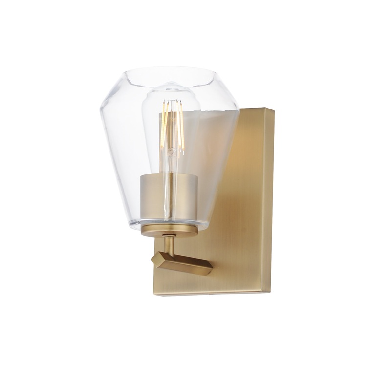Geode 1-Light Sconce Natural Aged Brass