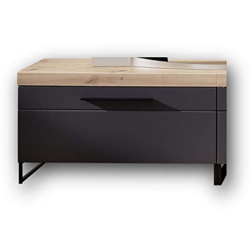 Stella Trading Loft-Two-Mobile TV (Parte Inferiore), Effetto Rovere Artisano, Colore: Grafite, 96 x 55 x 44 cm