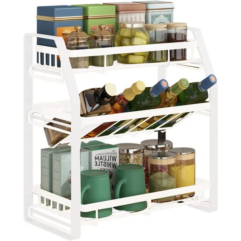 3-Tier Detachable Spice Rack Storage Organiser for Kitchen Countertop