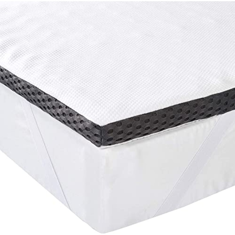 Amazon Basics – Coprimaterasso in memory foam con cinghie elastiche, spessore 4 cm, 160 x 200 cm