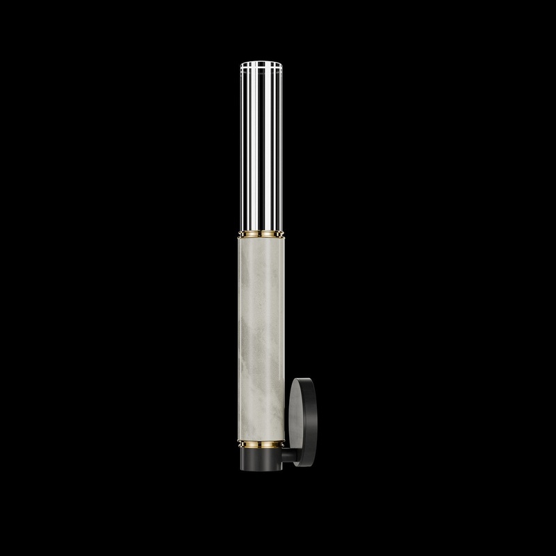 Antonia 21.75″H Sconce Black/Brass/Smoke