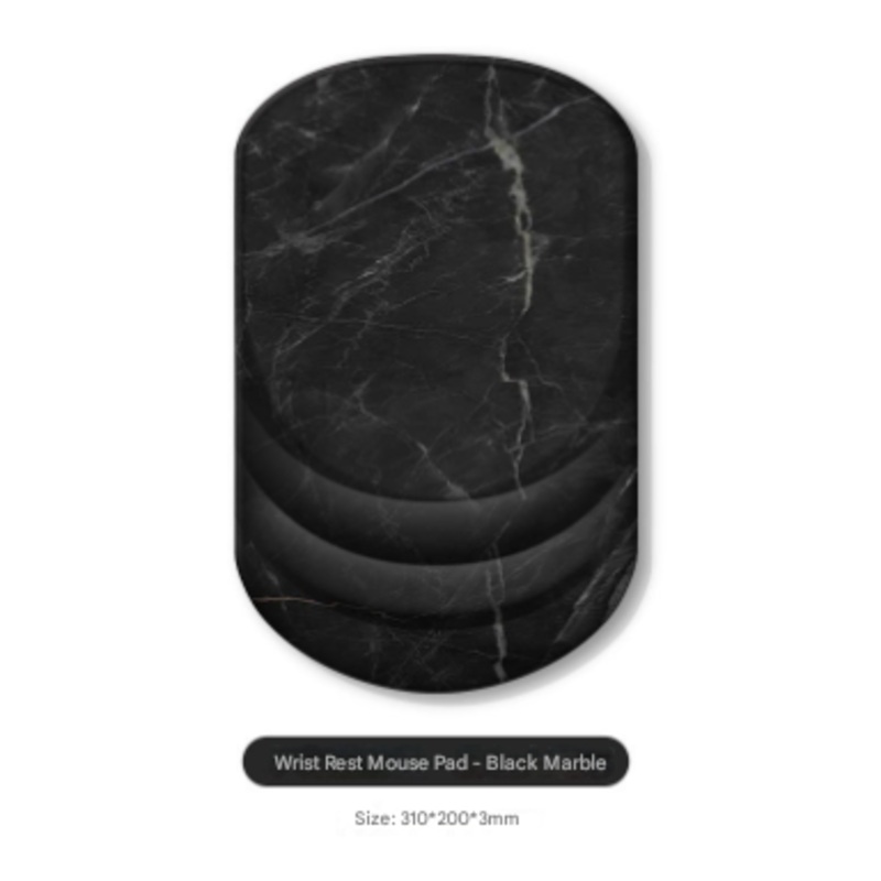 Black Ergonomic Mouse Pad with 3D Silicone Gel Wrist Rest – Stylish Comfort & Support for Office & Home