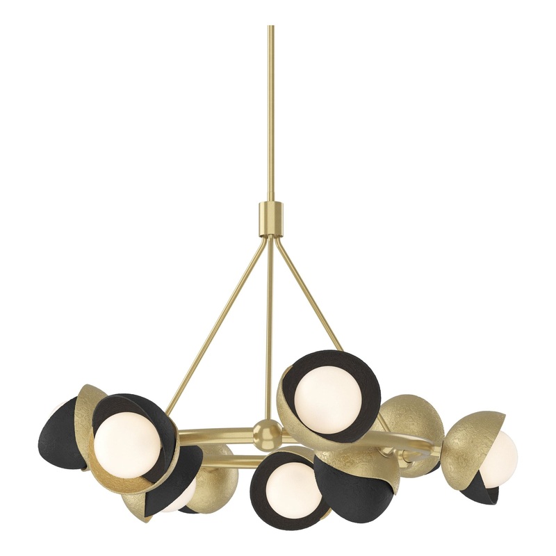 Brooklyn 9-Light Double Shade Ring Pendant Modern Brass Black
