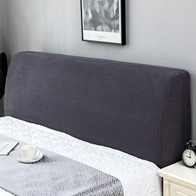 HDGZ Copritestata Letto Matrimoniale Imbottita Elastica Copritestata Letto Protezione Anti-Collision Copertura Testiera Letto Decorazione per Camera da Letto (Color : Gray, Size : 1.5m)