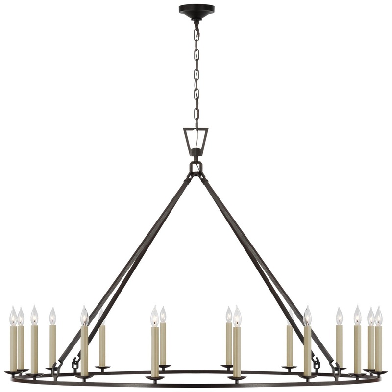 LED Chandelier from the Darlana Ring Collection in Aged Iron Finish by Visual Comfort Signature