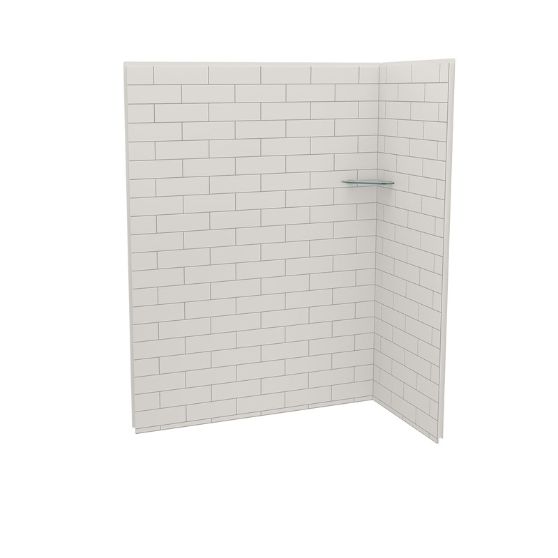 MAAX 107458-301-500 Utile 6032 Composite Direct-to-Stud Two-Piece Corner Shower Wall Kit in Metro Soft Grey