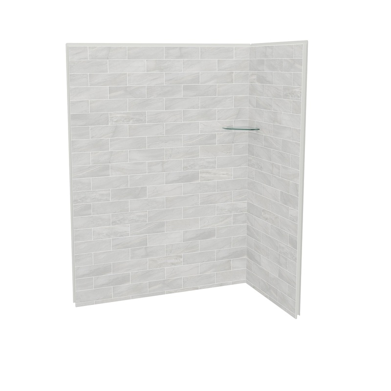 MAAX 107465-312-504 Utile 6032 Composite Direct-to-Stud Two-Piece Corner Shower Wall Kit in Organik Permafrost