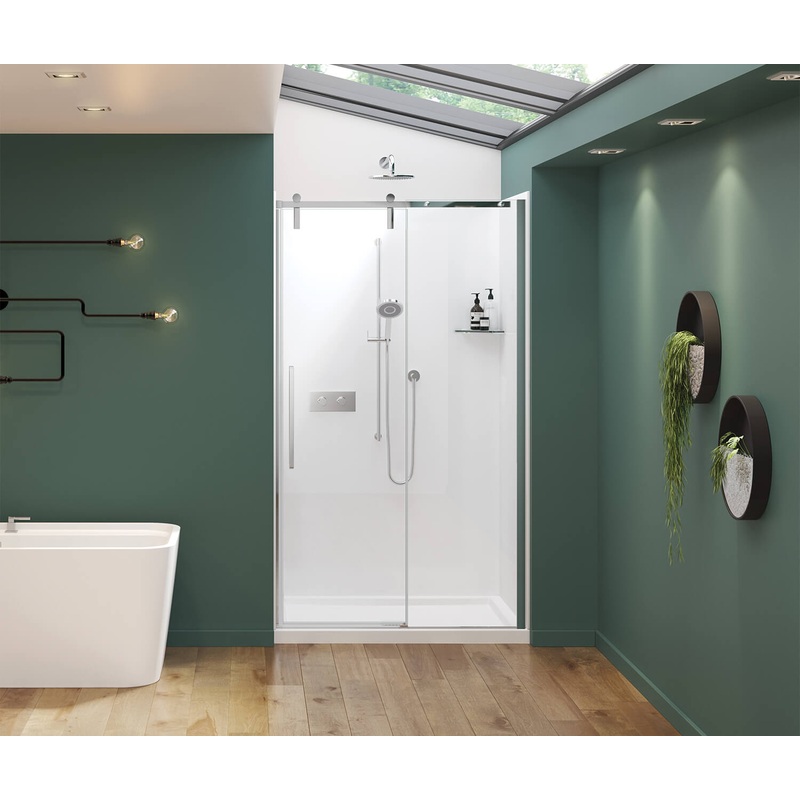 MAAX 135870-900-084-000 Nebula 44 -46  x 78  in. 8mm Sliding Shower Door for Alcove Installation with Clear glass in Chrome