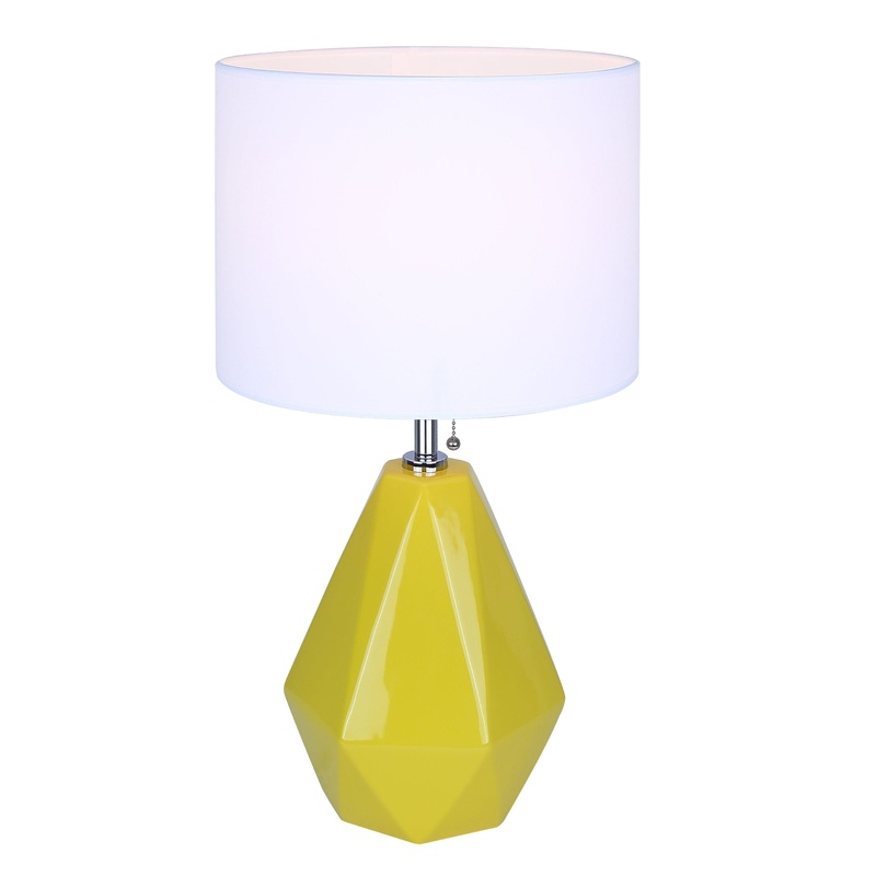 Persei 1-Light Table Lamp Vibrant Yellow and Chrome