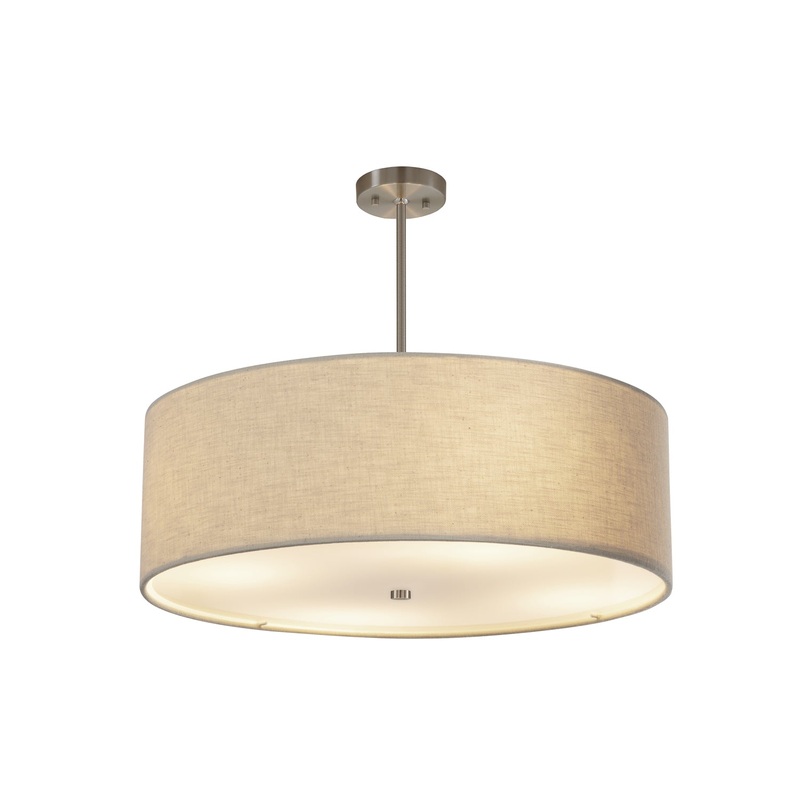 Six Light Pendant from the Classic Collection in Brushed Nickel Finish by Justice Designs