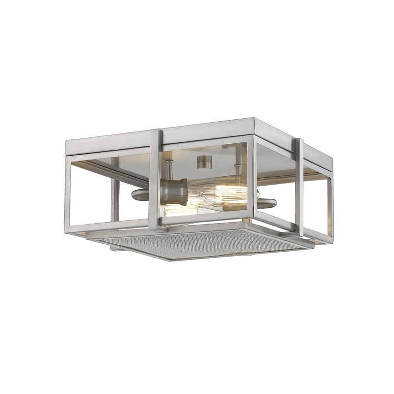 Two Light Flush Mount from the Halcyon Collection in Brushed Nickel Finish by Z-Lite