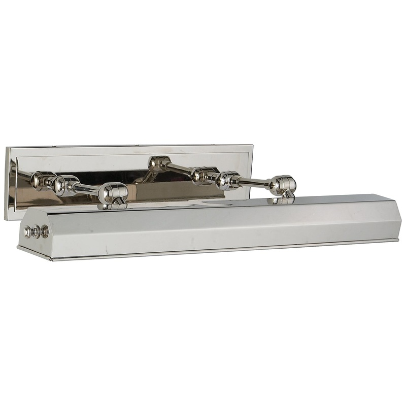 Two Light Picture Light from the Dorchester Picture Light Collection in Polished Nickel Finish by Visual Comfort Signature