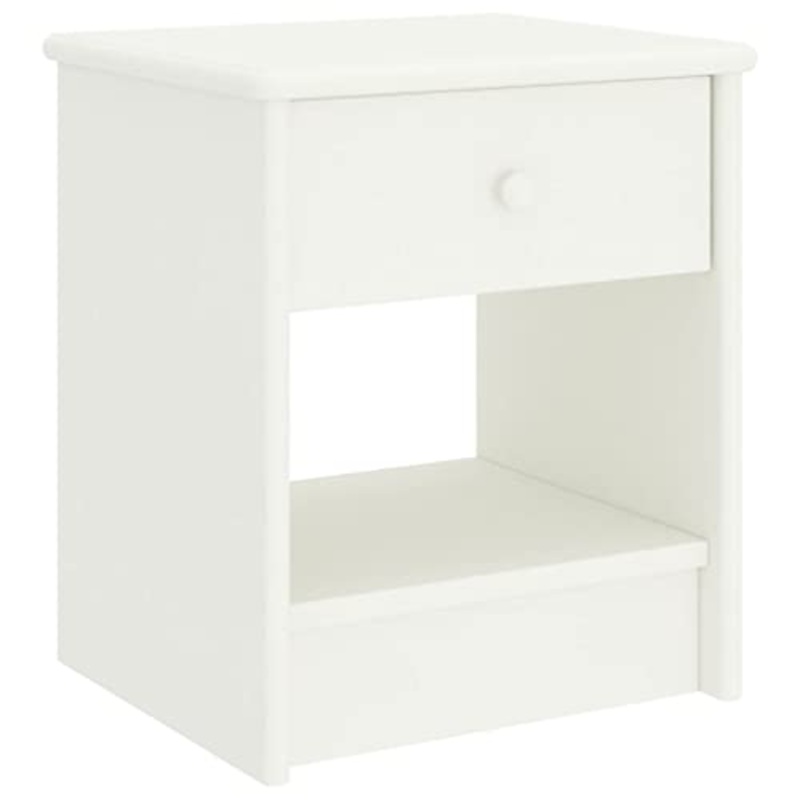 vidaXL Comodino Bianco 35x30x40 cm in Legno Massello di Pino