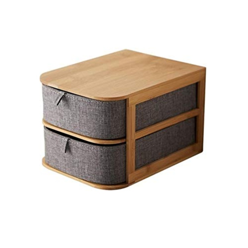 ZSR-haohai Multistrato cassetto Tipo di Legno di bamb Desktop di Storage Box Office Impermeabile Bagagli Cassetti a pi Strati della Struttura Casa Depositi (Color : 23X17.5X22cm)