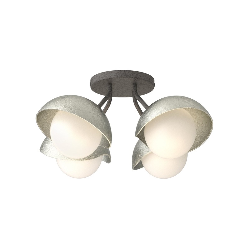 Brooklyn 4-Light Single Shade Semi-Flush Natural Iron Sterling