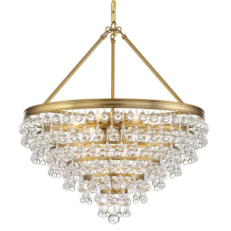Crystorama 137-VG Calypso Eight Light Chandelier Vibrant Gold