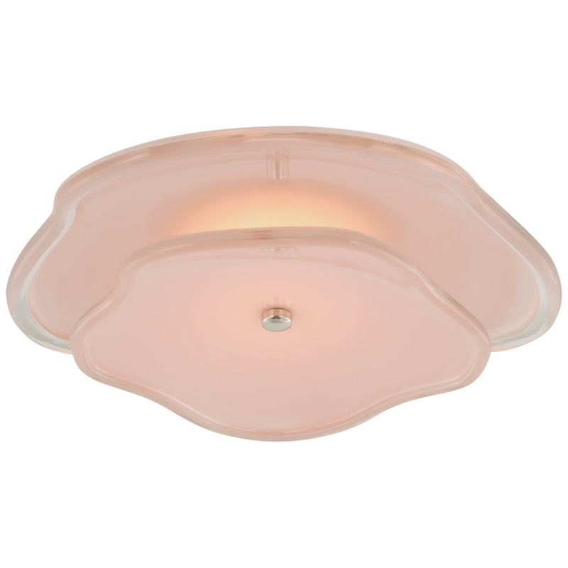 LED Flush Mount from the Leighton Collection in Polished Nickel Finish by Visual Comfort Signature