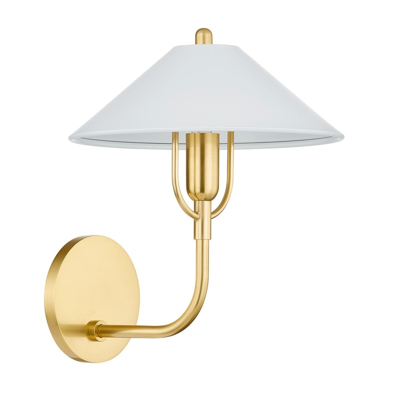 One Light Wall Sconce from the Mariel Collection in Aged Brass/Soft White Finish by Mitzi