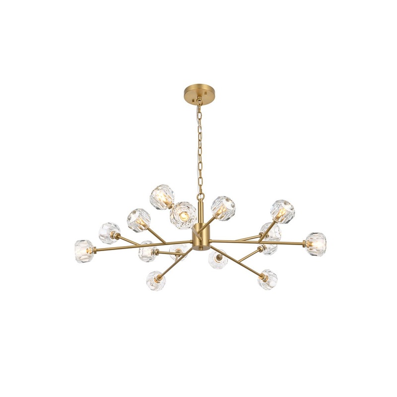 15 Light Pendant from the Graham Collection in Gold And Clear Finish by Elegant Lighting